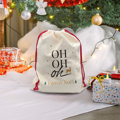 Petite Hotte de Noël personnalisée - Joyeux Noël<br> <strong>  30x40cm </strong> – Image 2