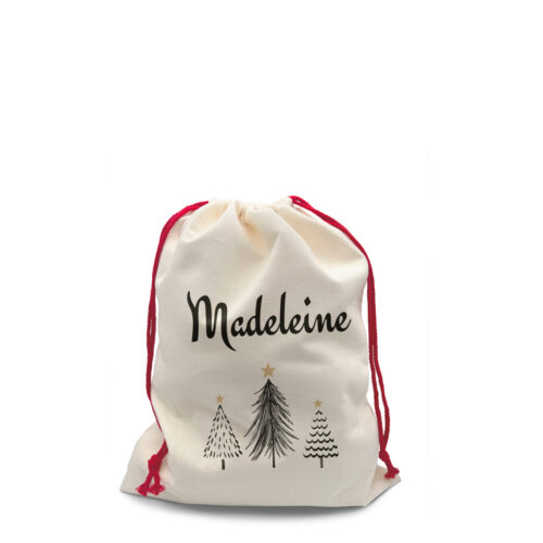 Petite Hotte de Noël personnalisée - Votre prénom<br> <strong>  30x40cm </strong>