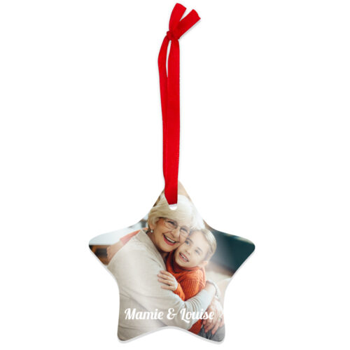 Ornement de Noël Étoile - Photo avec prénom