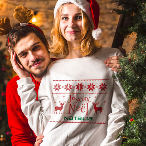 Sweat blanc - Joyeux Noël – Image 2