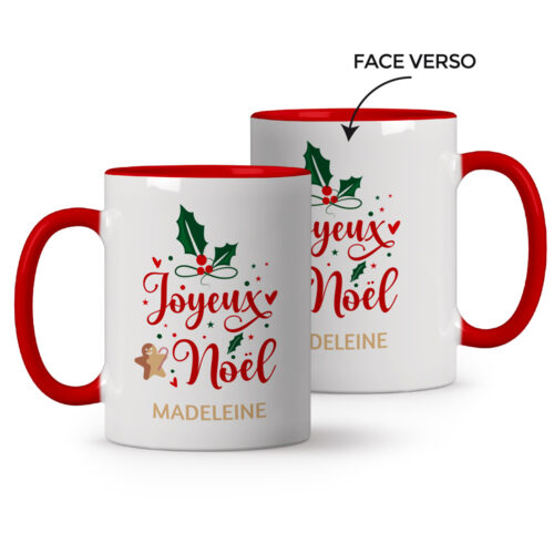 Mug rouge personnalisé - Joyeux Noël