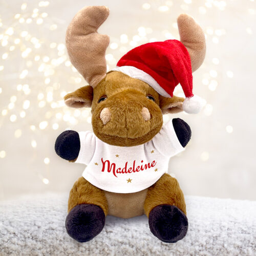 Peluche Renne de Noël  - Prénom avec étoiles <br> <strong>  20 cm </strong> – Image 2