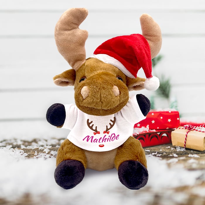Alternative view of Peluche Renne de Noël  - Renne avec prénom <br> <strong>  20 cm </strong>