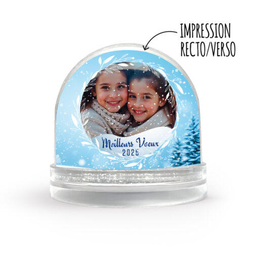 Boule à neige personnalisable - Meilleurs Voeux avec photo