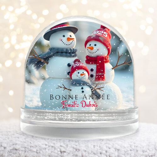 Boule à neige personnalisable - Bonne année 2025 – Image 2