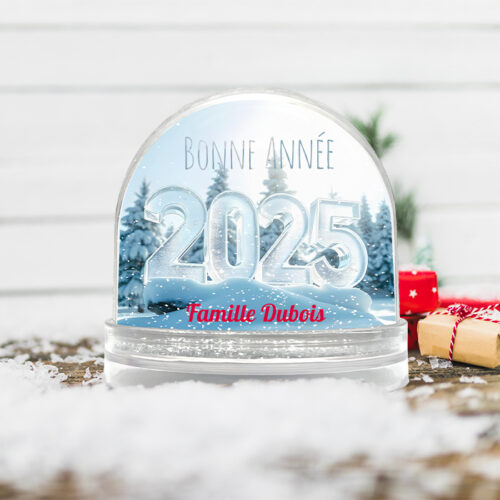 Boule à neige personnalisable - Bonne année givrée ! – Image 2