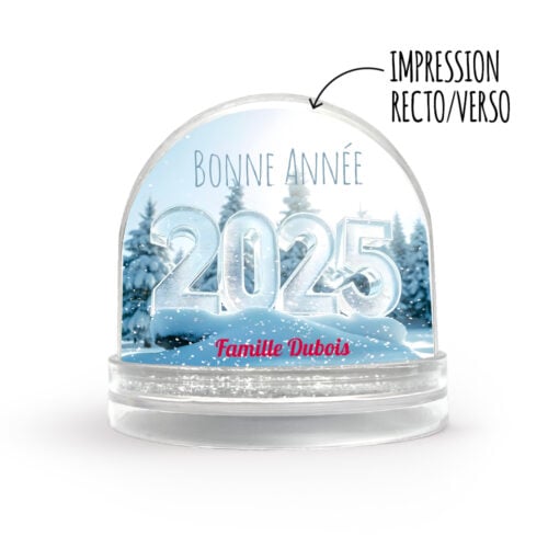 Boule à neige personnalisable - Bonne année givrée !