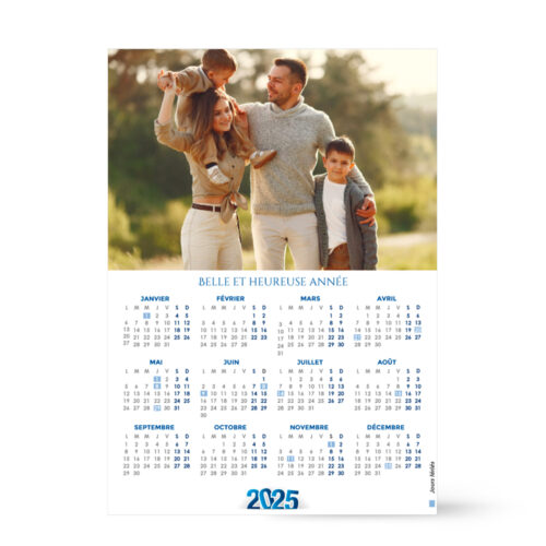 Calendrier format A3 personnalisé - Photos de famille