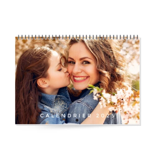 Calendrier mural A4 Paysage  - Calendrier photo 13 pages recto verso avec reliure