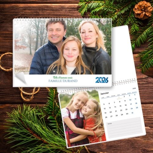 Calendrier mural format A4 paysage- Calendrier 2026 avec photos de 13 pages avec reliure – Image 2