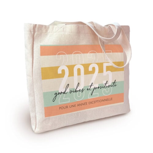 Sac cabas personnalisé – 2025 good vibes et positivité