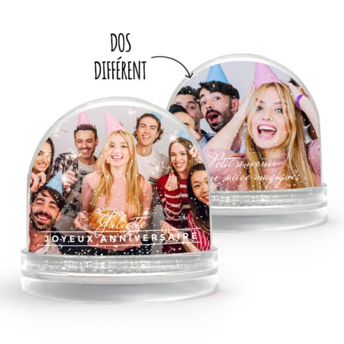 Boule anniversaire personnalisable 2 faces - Souvenir d'anniversaire