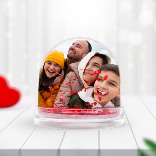 Boule à neige coeur personnalisée - Photo – Image 2