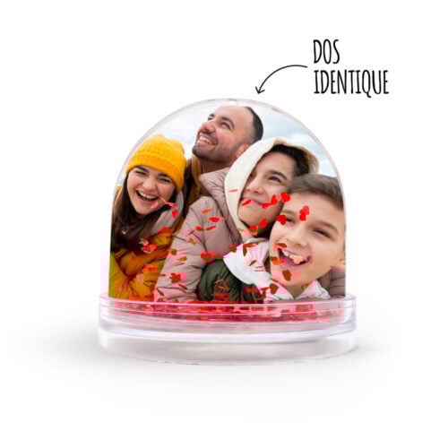 Boule à neige coeur personnalisée - Photo
