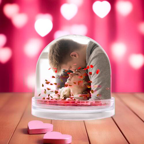 Boule à neige coeurs personnalisable 2 faces - I love you – Image 2