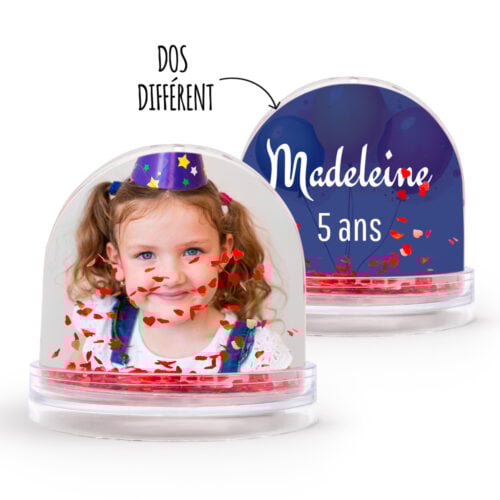Boule anniversaire coeurs personnalisable 2 faces - Joyeux anniversaire photo