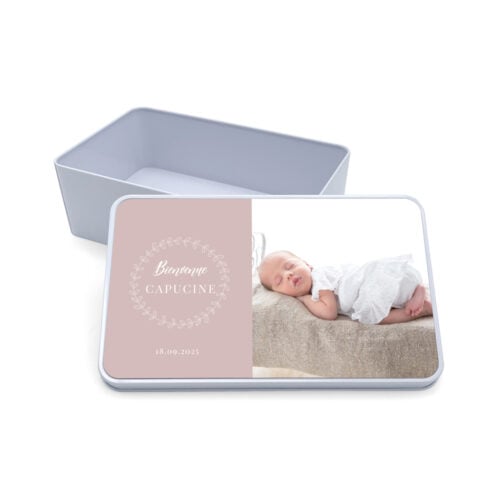 Boîte métal rectangulaire - Souvenirs de naissance