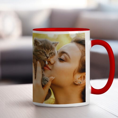 Mug rouge personnalisé - Photo – Image 2