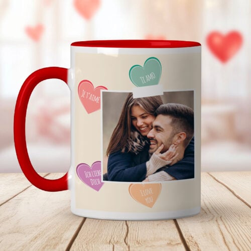 Mug rouge personnalisé - Le langage de l'amour – Image 2