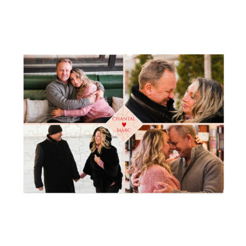 Puzzle personnalisé - 4 photos, un cœur...<br> <strong>120 pièces</strong>