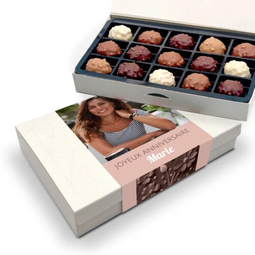 Boîte d'assortiment de 15 rochers personnalisable - Joyeux anniversaire avec photo
