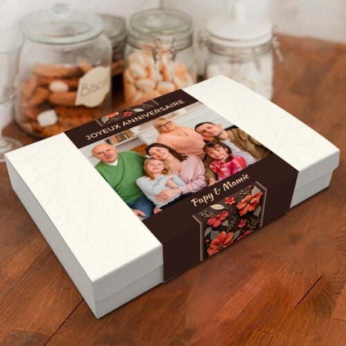 Boîte d'assortiment de 15 rochers personnalisable - Joyeux anniversaire florale avec photo – Image 2