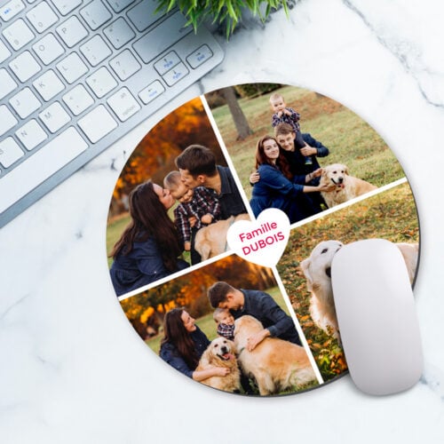 Tapis de souris - Multiphotos de famille <br> <strong>  ⌀ 20 cm </strong> – Image 2