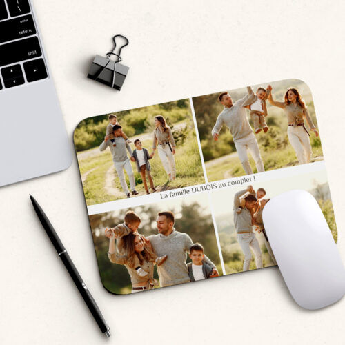 Tapis de souris rectangulaire - Photos de famille  <br> <strong>  23,4 x 19,1 cm </strong> – Image 2