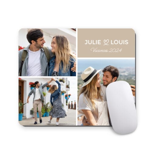 Tapis de souris rectangulaire - Photos de vacances  <br> <strong>  23,4 x 19,1 cm </strong>