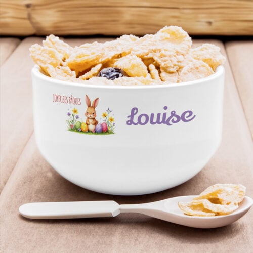 Bol personnalisé - Lapin Joyeuses Pâques avec prénom – Image 2