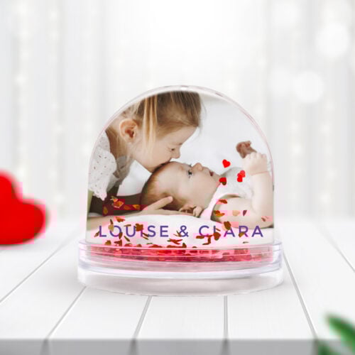 Boule à neige coeurs personnalisable 2 faces - La meilleure des Mamies – Image 2