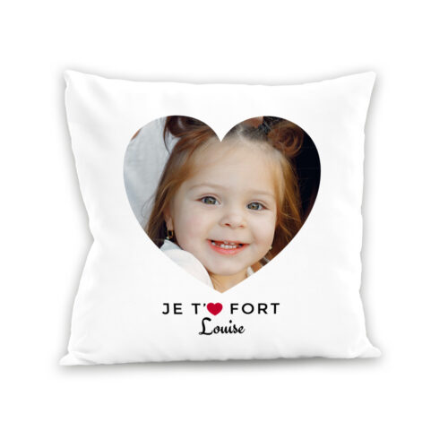 Coussin blanc - Je t'aime fort