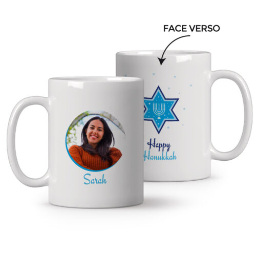 Mug blanc personnalisé - Happy Hanukka