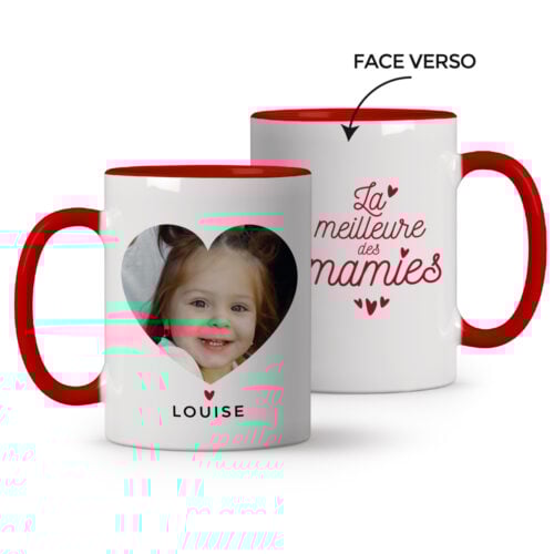Mug rouge personnalisé - La meilleure des Mamies