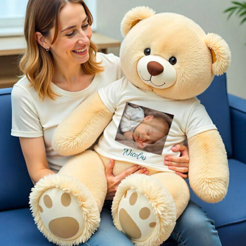 Sammy le grand ours en peluche - Photo et prénom <br> <strong>100 cm </strong> – Image 2