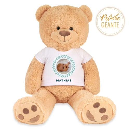 Sammy le grand ours en peluche - Couronne avec photo <br> <strong>100 cm </strong>