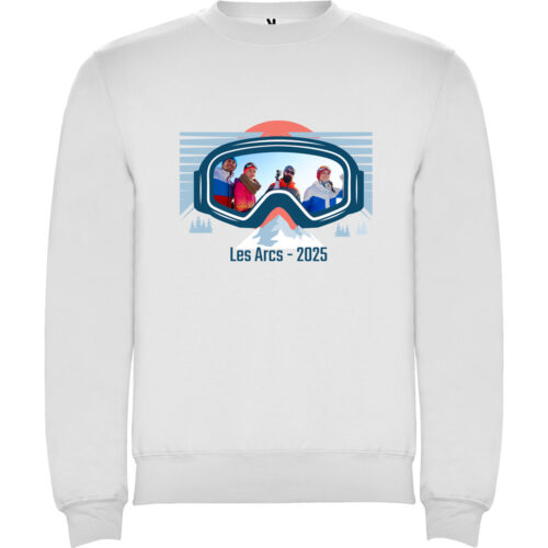 Sweat blanc - Ski 2025 avec photo