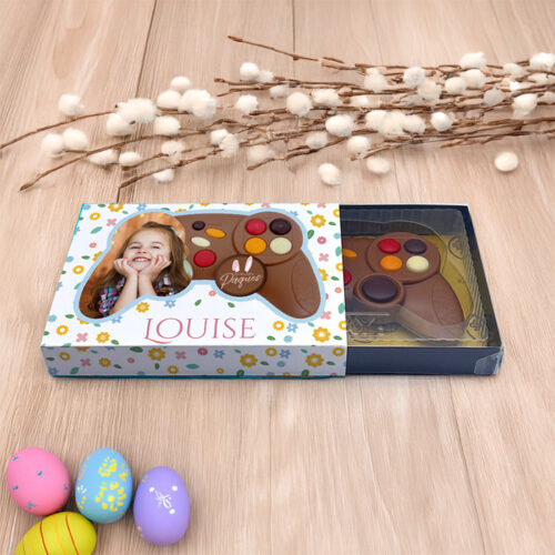 Manette de jeu en chocolat au lait - Joyeuses Pâques avec photo – Image 2