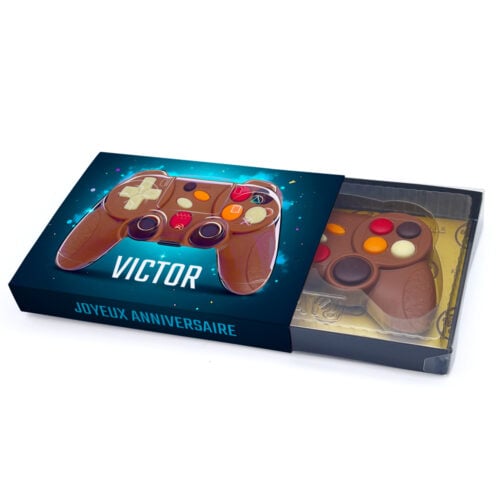 Manette de jeu en chocolat au lait - Joyeux anniversaire