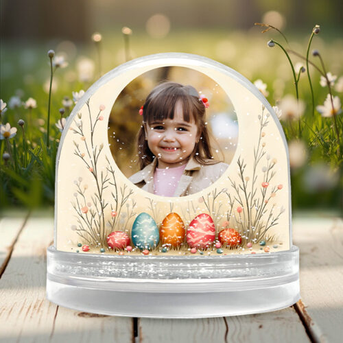 Boule à neige personnalisable 2 faces - Joyeuses Pâques avec prénom – Image 2
