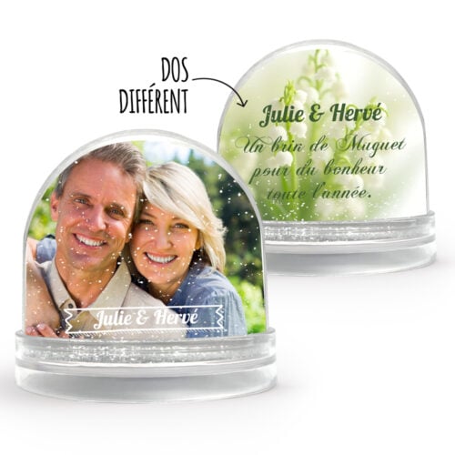 Boule muguet personnalisable 2 faces - Du bonheur toute l'année