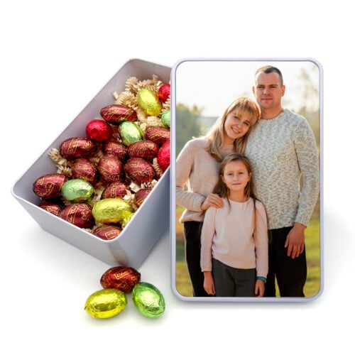 Boîte de Pâques rectangulaire - oeufs de chocolat - Avec photo