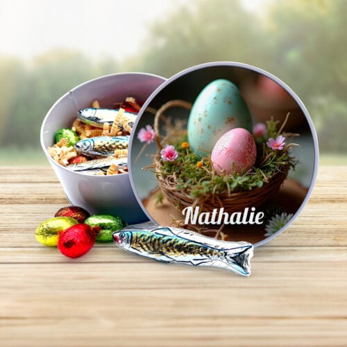 Boîte de Pâques métal ronde - Joyeuses Pâques – Image 2