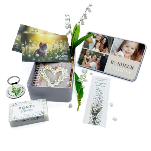 Boîte Muguet personnalisée rectangulaire - Bonheur en famille multiphotos – Image 2