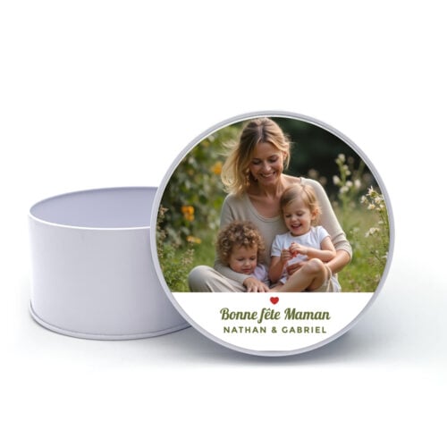 Boîte de métal ronde - Bonne fête Maman