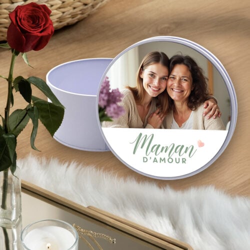 Boîte de métal ronde - Maman d'amour avec photo – Image 2