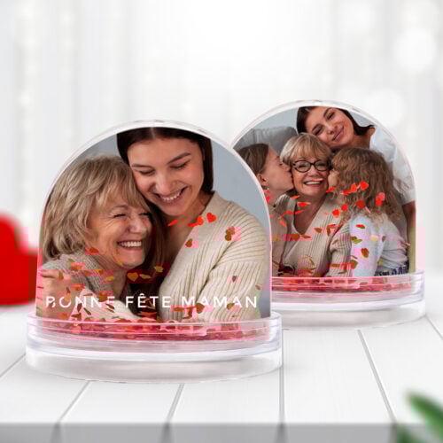 Boule à neige coeurs personnalisable 2 faces - Bonne fête Maman ! – Image 2