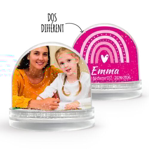 Boule anniversaire personnalisable 2 faces - Merci maîtresse