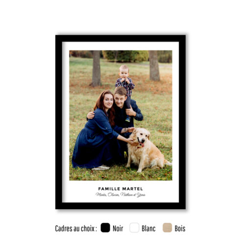 Affiche personnalisée avec cadre - Photo de famille<br> <strong>30 x 40 cm</strong>