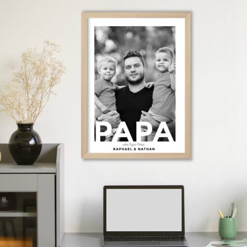 Affiche personnalisée avec cadre - Papa mon héros<br> <strong>30 x 40 cm</strong> – Image 4